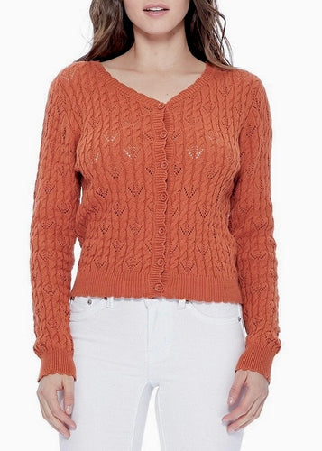 Lace Knit Cardi - Burnt Orange