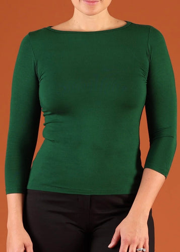 Boat Neck Top - Forest