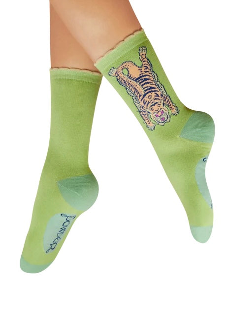 Ikat Tiger Socks - Mint