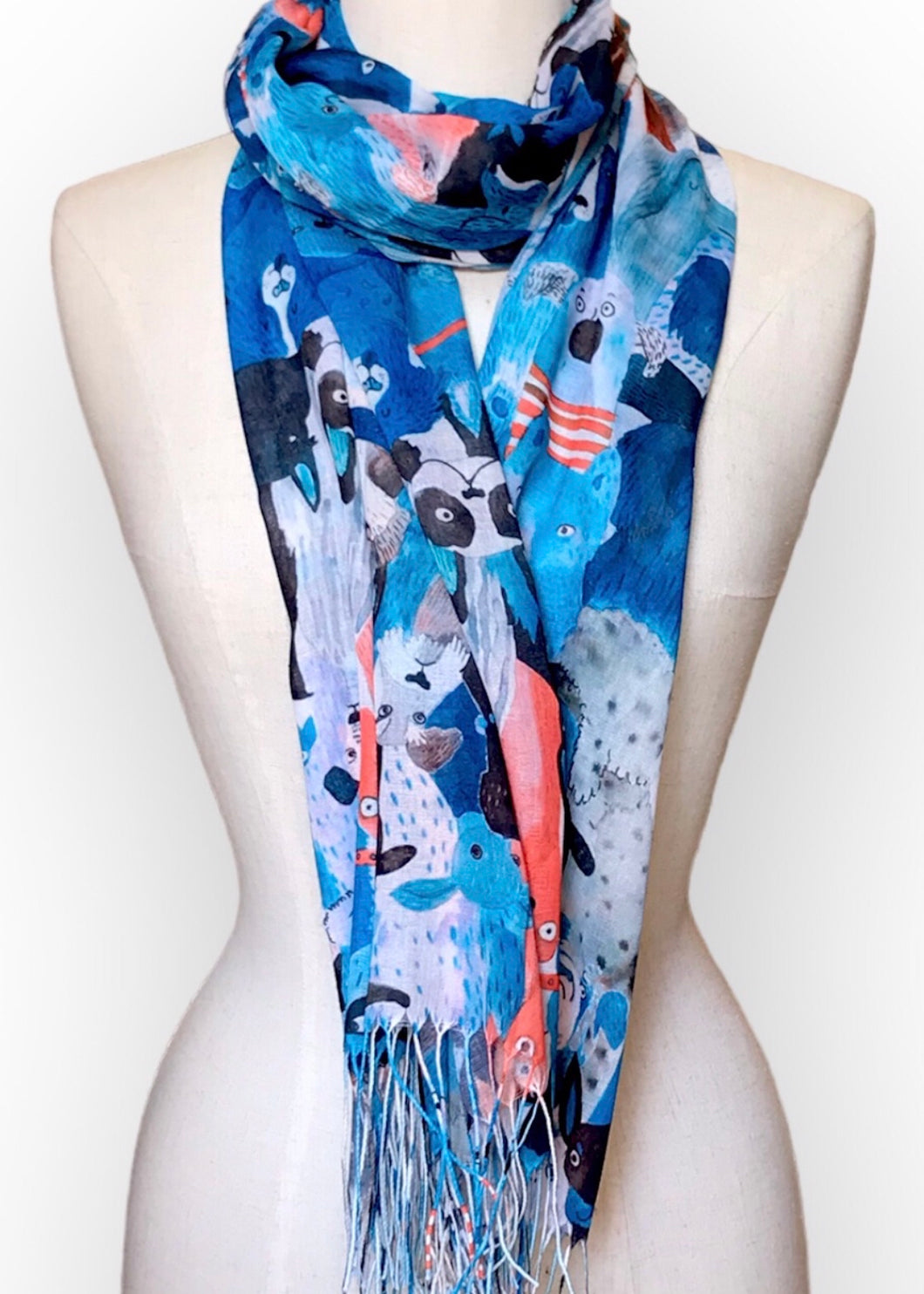 Summer Scarf - Dogs/Blue