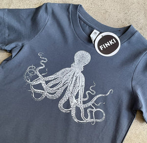 Kids tee - Octopus/Blue