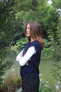 Serene Knit Vest - Midnight Blue