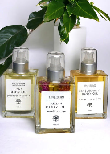 Body oil by equilibrium.