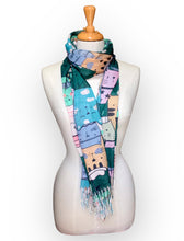 Load image into Gallery viewer, Summer Scarf - Cats/Green