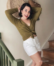 Load image into Gallery viewer, Lace Knit Cardi - Olive