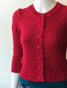 3/4 Sleeve Cardi - Red