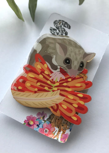 Feathertail Glider Brooch
