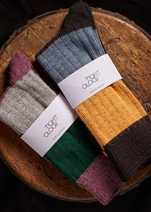 Chunky Rib, Stripe Merino Socks
