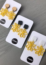 Load image into Gallery viewer, Yellow, Flower silhouette, Earrings