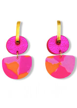 Load image into Gallery viewer, Dainty Hoops - Pink Patch