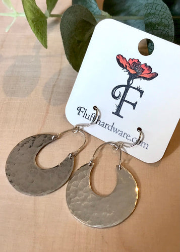 Waning Moon Dangles - Silver
