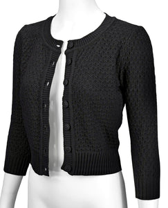 3/4 Sleeve Cardi - Black