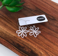 Load image into Gallery viewer, Flower Silhouette Hoops