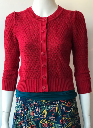 3/4 Sleeve Cardi - Red