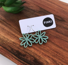 Load image into Gallery viewer, Flower Silhouette Hoops