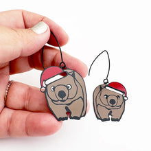 Load image into Gallery viewer, Christmas Wombat Earrings