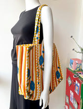 Load image into Gallery viewer, Quilted Tote Bag - Yellow Stripe