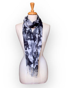 Summer Scarf - Dogs/Blk