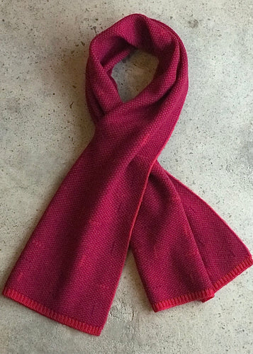Cashmere/Merino Keyhole scarf - Cherry