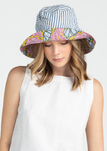 Wide Brim Bucket Hat - Hazel/Poppy
