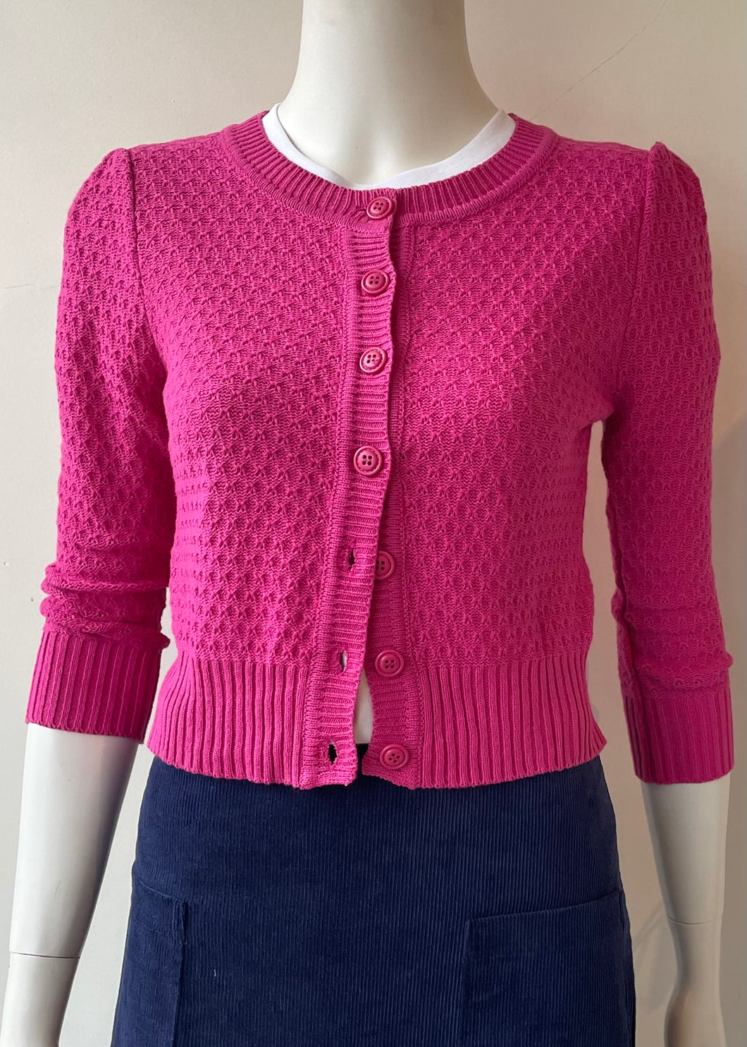 3/4 Sleeve Cardi - Magenta