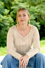 Load image into Gallery viewer, Ally Tee - Mustard Stripe