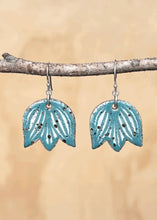 Load image into Gallery viewer, Aqua Tulip Earrings