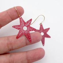 Load image into Gallery viewer, Christmas Star Earrings - Red