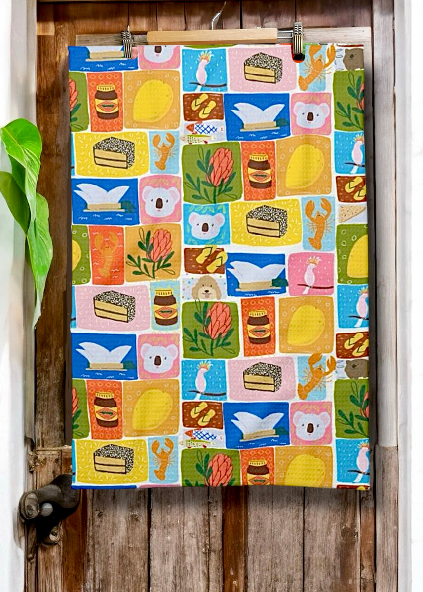 Tea Towel - Aussie Icons – Finki Handmade