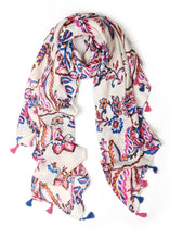 Load image into Gallery viewer, Dani Floral Scarf - White