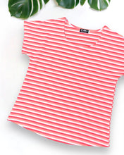 Load image into Gallery viewer, Boxy Tee, Apricot Stripe