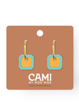 Load image into Gallery viewer, Cami Gem Earring - Sea/Tangerine