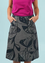 Load image into Gallery viewer, Avril Skirt, Long - Woodcut Floral, Chambray/Navy