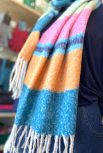 Load image into Gallery viewer, Winter Scarf - Stripe/Green/Pink