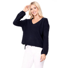 Load image into Gallery viewer, V-neck Jumper - Black