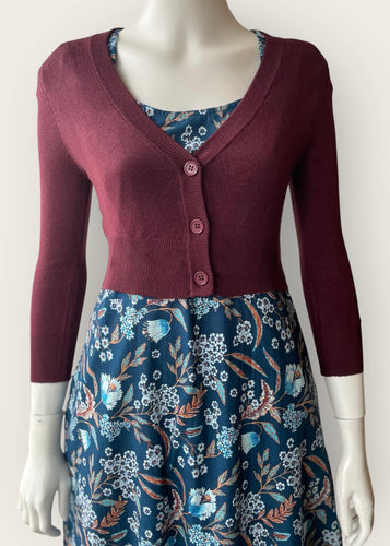 V-Neck Bolero Cardi - Port