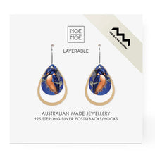 Load image into Gallery viewer, Kingfisher, Layered Outline Earrings