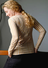 Load image into Gallery viewer, Ally Tee - Mustard Stripe
