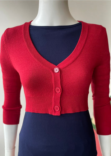 V-Neck Bolero Cardi - Red