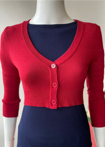 V-Neck Bolero Cardi - Red