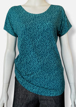 Load image into Gallery viewer, Boxy Tee - Linear Dash Teal