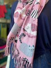 Load image into Gallery viewer, Winter Scarf - Cats/Pink
