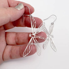 Load image into Gallery viewer, Dragonfly Earrings - Silver