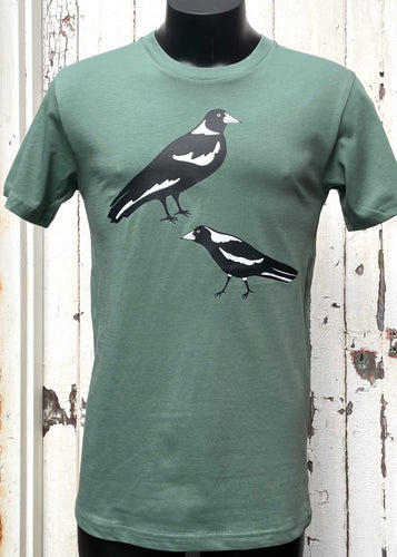 Mens Tee - Magpie, Sage
