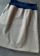 Stretch waist, A-line skirt - Stone Denim