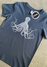 Load image into Gallery viewer, Kids tee - Octopus/Blue