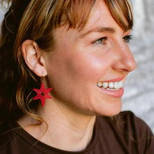 Load image into Gallery viewer, Christmas Star Earrings - Red