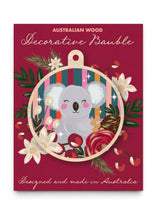 Load image into Gallery viewer, Wooden Hanging Bauble Decoration - Koala Stripes