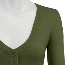 Load image into Gallery viewer, V-Neck Bolero Cardi - Sage