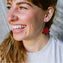 Load image into Gallery viewer, Christmas Poinsettia Earrings